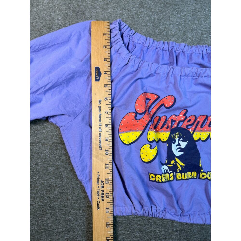 VTG Hysteric Glamour Purple Dreams Burn Down Cropped Puff Sleeve Top One Size - Picture 8 of 10